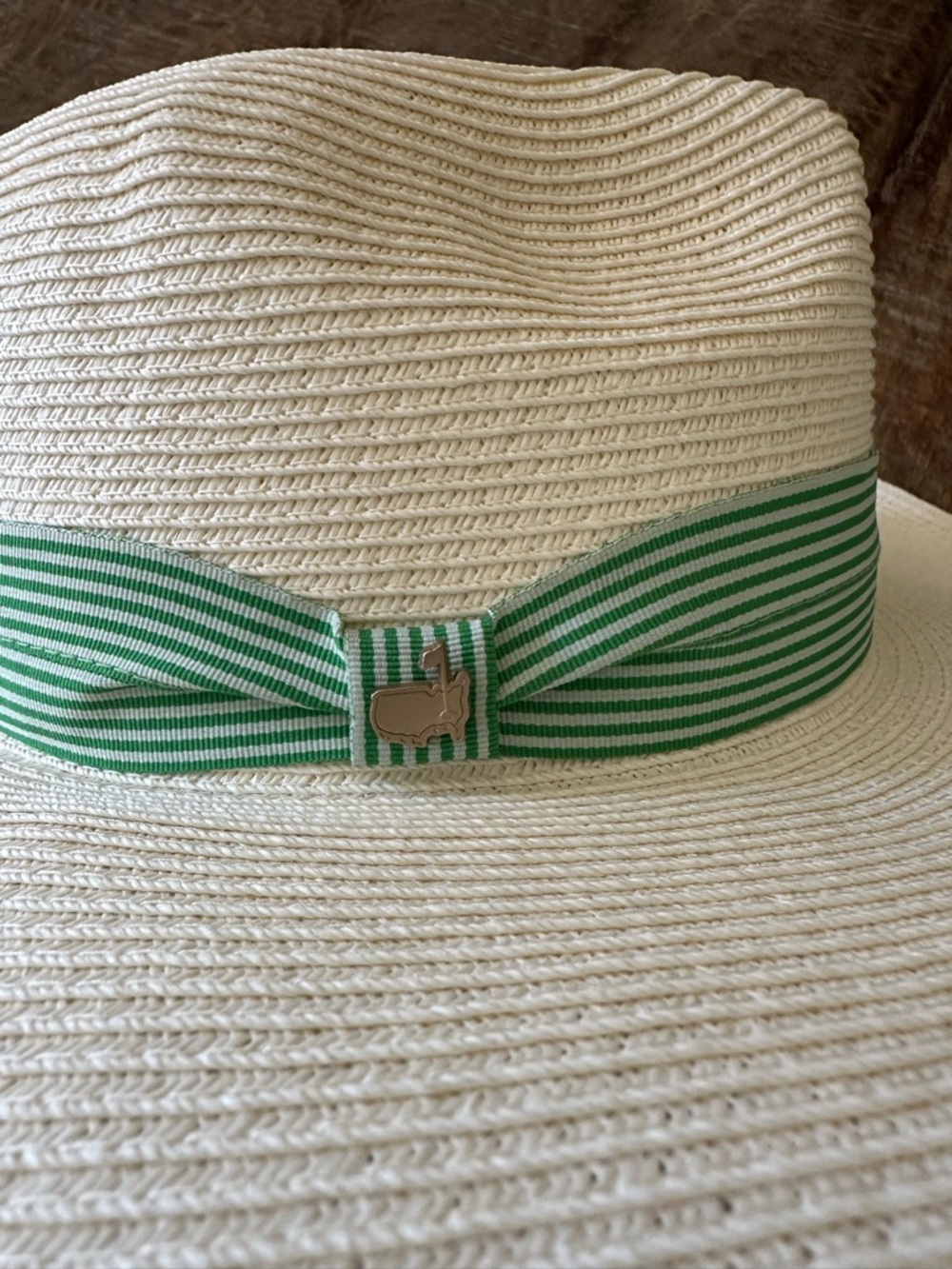 Augusta National Masters Fedora Hat with Green Striped Ribbon